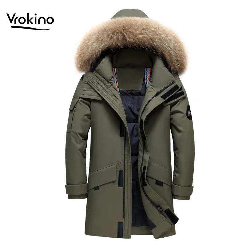 High-grade large raccoon fur collar men's down jacket The new Men's long white eiderdown parka can be removed in winter The new
High-grade large raccoon fur collar men's down jacket The new Men's long white eiderdown parka can be removed in winter The new
