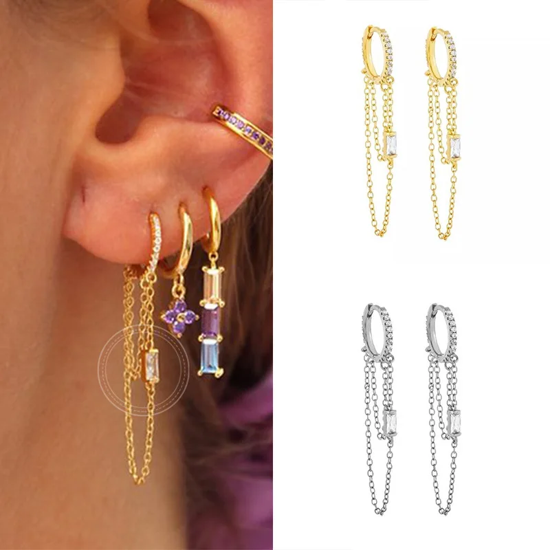 French Vintage Metal Square Zircon Pendant Earrings S925 Silver Needle Earrings For Girls Fashion Chain Tassel Earrings Jewelry
French Vintage Metal Square Zircon Pendant Earrings S925 Silver Needle Earrings For Girls Fashion Chain Tassel Earrings Jewelry