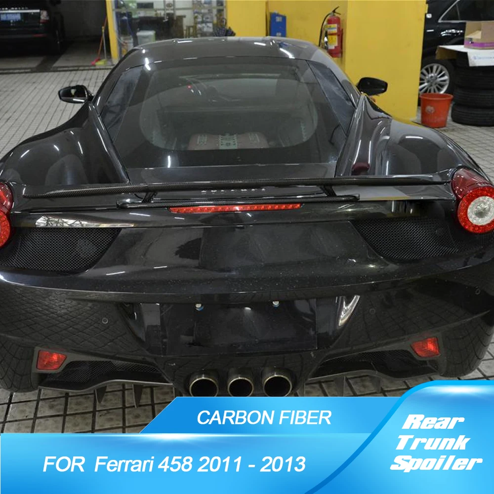 

Задний багажник из натурального углеродного волокна, двойной спойлер, крыло для ботинок Ferrari 458 Italia Base Coupe Convertible 2-Door 2011 2012 2013