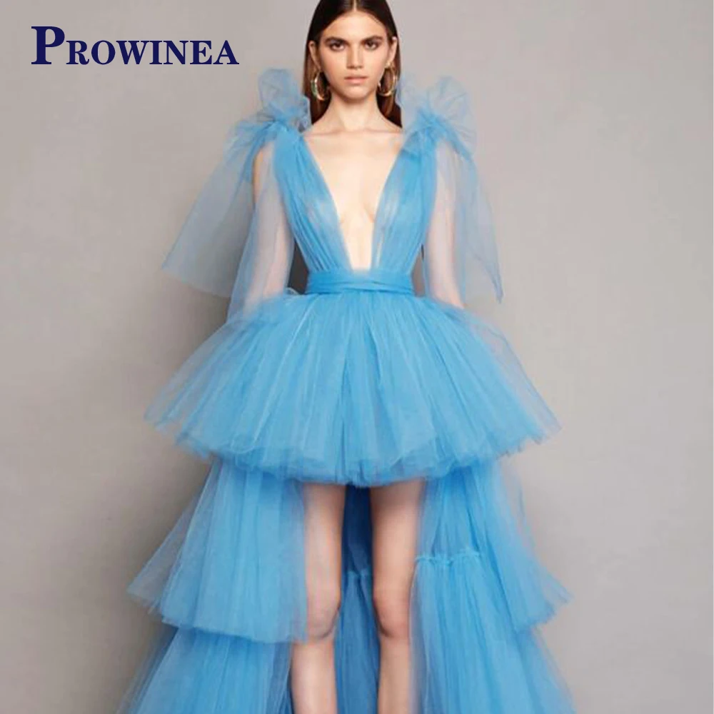 PROWINEA Fashion Blue Tiered Tulle Short Evening Dress For Women High V-Neck Bow Strap Formal Party Gowns Made To Order Vestidos
PROWINEA Fashion Blue Tiered Tulle Short Evening Dress For Women High V-Neck Bow Strap Formal Party Gowns Made To Order Vestidos