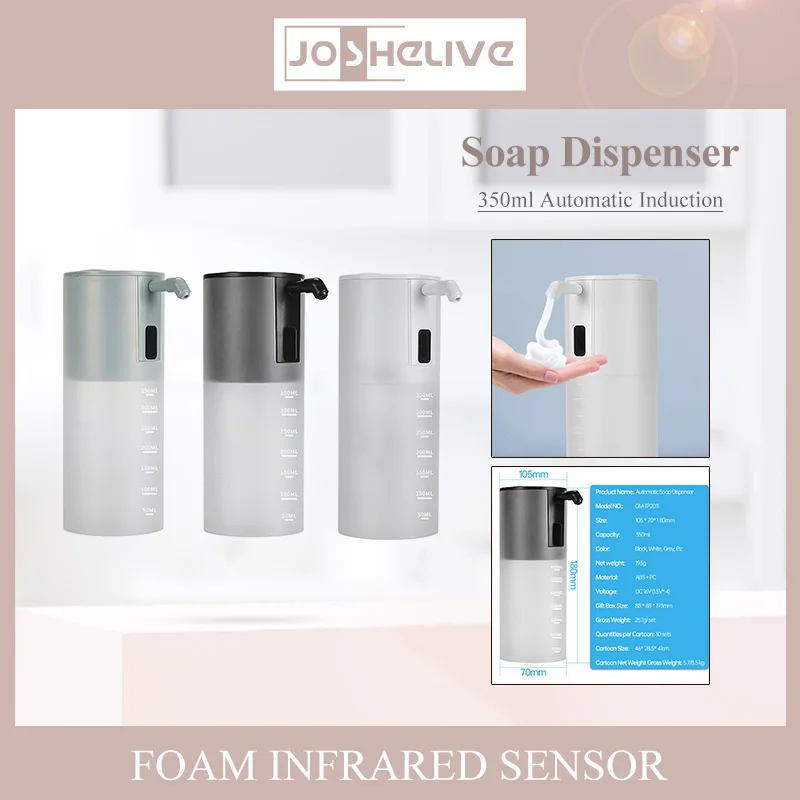 Foam Soap Dispensers 350ml High Quality Inductive Soap Dispenser Alcohol Spray Soap Dispenser Washing Soap Dispenser Convenient
Foam Soap Dispensers 350ml High Quality Inductive Soap Dispenser Alcohol Spray Soap Dispenser Washing Soap Dispenser Convenient