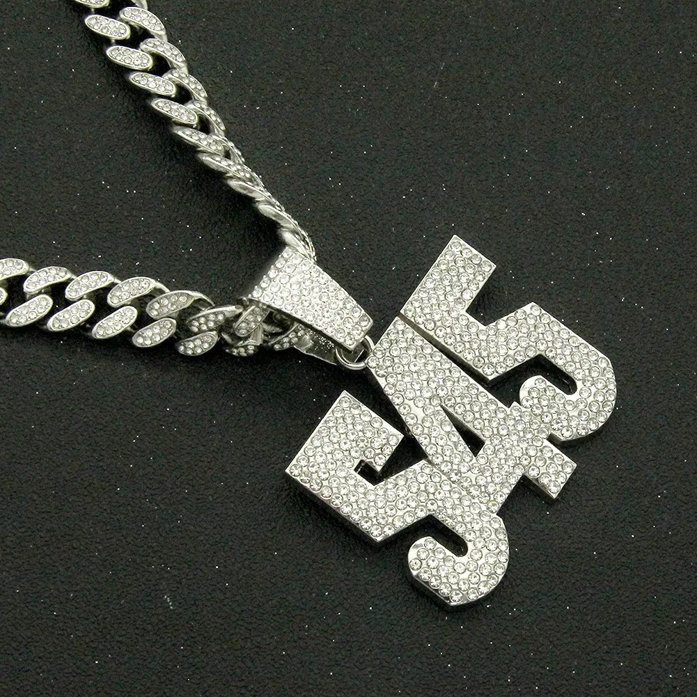 Men Women Hip hop Number 545 Pendant Necklace With 13mm Cuban Chain Hiphop Iced Out Bling Necklaces fashion Charm jewelry
Men Women Hip hop Number 545 Pendant Necklace With 13mm Cuban Chain Hiphop Iced Out Bling Necklaces fashion Charm jewelry