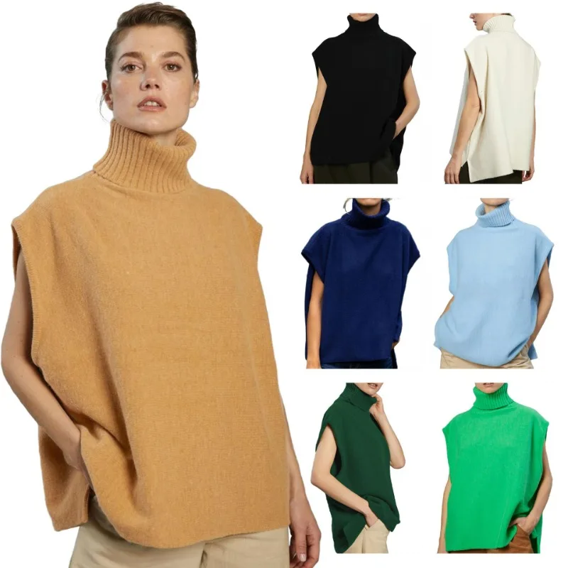 2023 Autumn/Winter New Women's Wear Hot Selling High Collar Sleeveless Top Fashion Casual Sweater
2023 Autumn/Winter New Women's Wear Hot Selling High Collar Sleeveless Top Fashion Casual Sweater