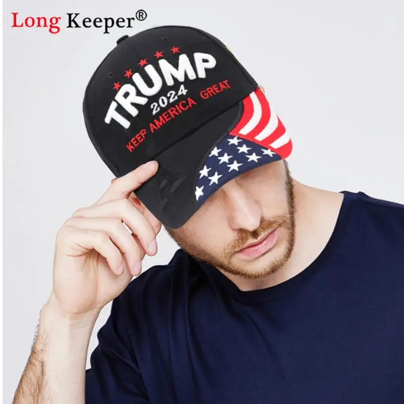 

2024 Кепка Дональда Трампа, американская бейсболка с 3D вышивкой, большая Снэпбэк Кепка для США, шляпа с вышивкой унисекс, шляпа от солнца