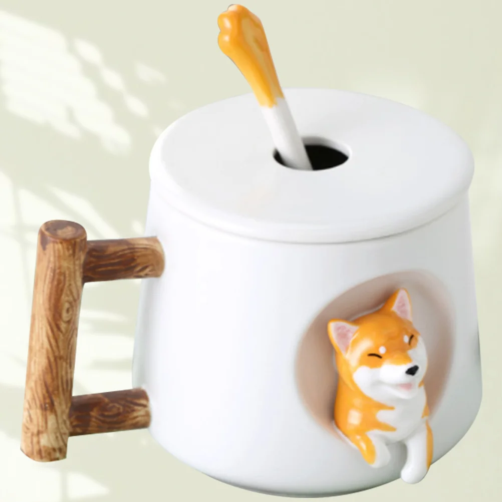 Dog Cup Ceramics Mug Funny Durable Cup Storage Cup with Cover Spoon for Home Office (White)
Dog Cup Ceramics Mug Funny Durable Cup Storage Cup with Cover Spoon for Home Office (White)