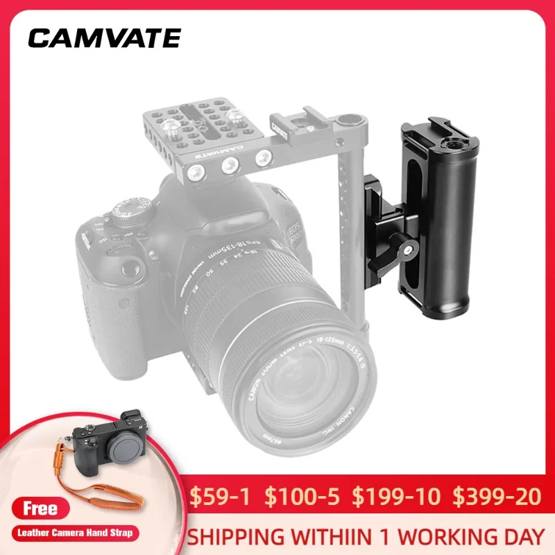 CAMVATE Aluminum Either Side Handle Grip With Quick Release NATO Clamp Connection For DSLR Camera Cage Rig / Shoulder Mount Rig
CAMVATE Aluminum Either Side Handle Grip With Quick Release NATO Clamp Connection For DSLR Camera Cage Rig / Shoulder Mount Rig