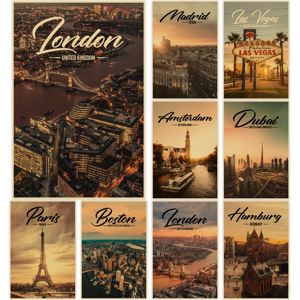 Artwork Famous Cities Poster Painting HD Print Building Wall Classic Home Cudros Vintage Kraft Paper Mural Bedroom Decoration
Artwork Famous Cities Poster Painting HD Print Building Wall Classic Home Cudros Vintage Kraft Paper Mural Bedroom Decoration