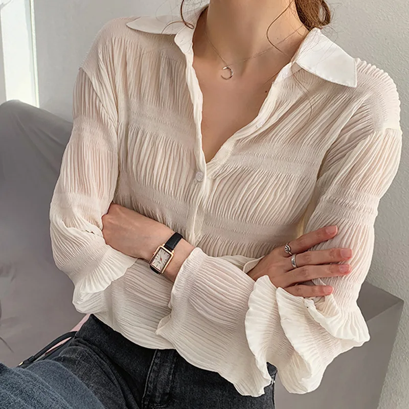 Spring Vintage Elegant Women Chiffon Blouses Casual Long Sleeve Femme Turn-down Collar Solid Shirts Female Tops Women Shirt
Spring Vintage Elegant Women Chiffon Blouses Casual Long Sleeve Femme Turn-down Collar Solid Shirts Female Tops Women Shirt