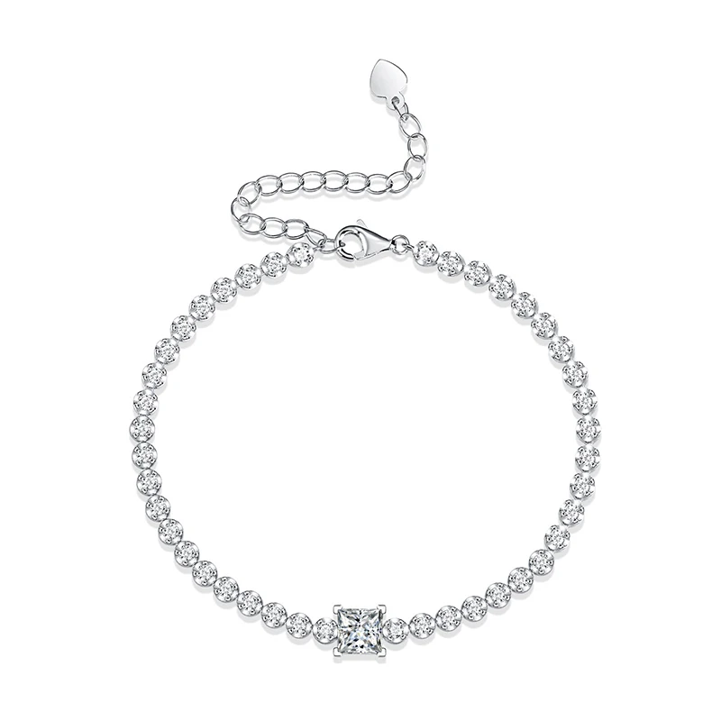 Queenme 1ct Real Moissanite Bracelet For Women Square Cut Sparkling Party Jewelry S925 Sterling Silver Adjustable Chain Gift
Queenme 1ct Real Moissanite Bracelet For Women Square Cut Sparkling Party Jewelry S925 Sterling Silver Adjustable Chain Gift