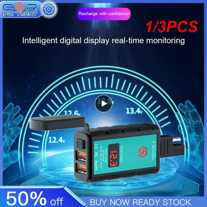 1/3PCS 12V USB Motorcycle Charger Quick Charger Waterproof Switch With Voltmeter SAE Plug To USB Type-C Socket Moto Accessories
1/3PCS 12V USB Motorcycle Charger Quick Charger Waterproof Switch With Voltmeter SAE Plug To USB Type-C Socket Moto Accessories