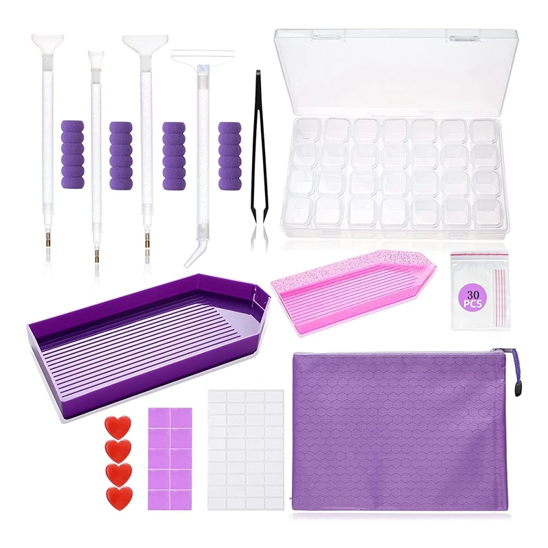 DIY Diamond Painting Tools Diamond Dots Accessories Kit,Diamond Embroidery Box With 28 Slots For Diamond Painting Art
DIY Diamond Painting Tools Diamond Dots Accessories Kit,Diamond Embroidery Box With 28 Slots For Diamond Painting Art