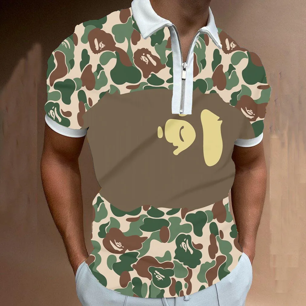 2022 High Quality Short Sleeve POLO Shirt Sunscreen Zip Collar Print Couple Casual TrBapeendy Streetwear Men's And Women's Shark
2022 High Quality Short Sleeve POLO Shirt Sunscreen Zip Collar Print Couple Casual TrBapeendy Streetwear Men's And Women's Shark