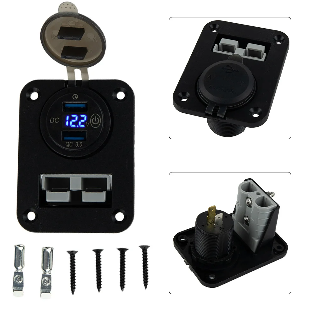 QC 3.0 3.1A USB 50A FOR Anderson Plug Dual USB Socket Flush Mount Recessed Plate Digital LED Display For Anderson Plug
QC 3.0 3.1A USB 50A FOR Anderson Plug Dual USB Socket Flush Mount Recessed Plate Digital LED Display For Anderson Plug