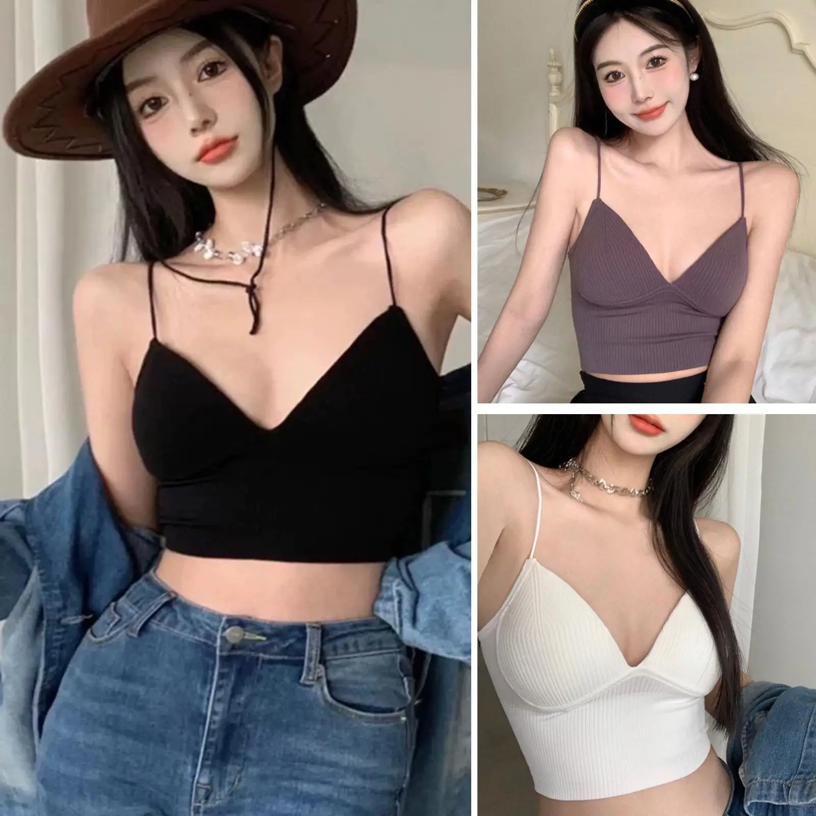 Knitted Woman Tank Top Female Strap Sexy Vest Knitting Crop Top Short Vest Women's Fashion Summer Basics Deep V Sleeveless Vest
Knitted Woman Tank Top Female Strap Sexy Vest Knitting Crop Top Short Vest Women's Fashion Summer Basics Deep V Sleeveless Vest