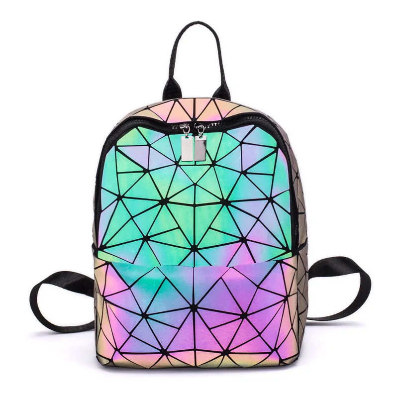 

New Women Backpack Men Laptop Backpacks Geometry Luminous Ladies 2022 Bag Student School Bags Holographic Travel Bagpack Mochila