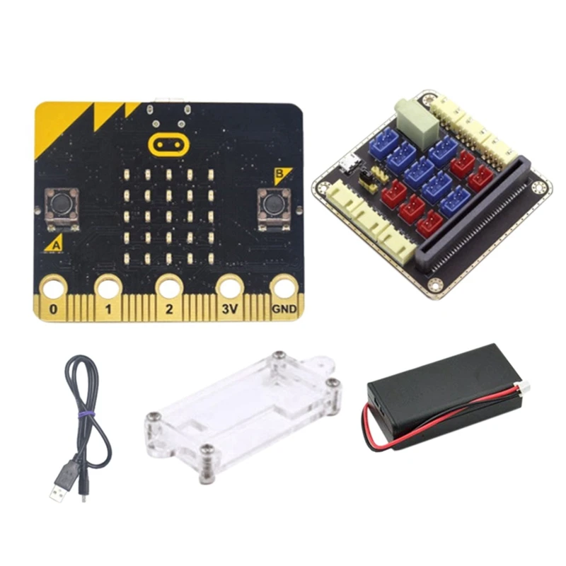 Набор для начинающих BBC Microbit Go, программируемая обучающая макетная плата с переходной платой Micro:Bit + акриловый защитный корпус
Набор для начинающих BBC Microbit Go, программируемая обучающая макетная плата с переходной платой Micro:Bit + акриловый защитный корпус