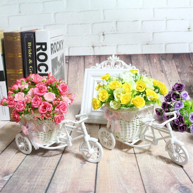 Creative Vase Flower Baskets White Bicycle Decorative Flower Baskets Wedding Plastic Tricycle Design Flower Pot Storage Baskets
Creative Vase Flower Baskets White Bicycle Decorative Flower Baskets Wedding Plastic Tricycle Design Flower Pot Storage Baskets