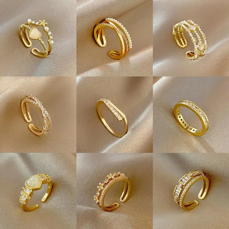 Luxury Design Women Gold Rings Micro-inlaid Zircon Jewelry Lady Fashion Adjustable Rings Daily Accessories Girl Peral Ring Gifts
Luxury Design Women Gold Rings Micro-inlaid Zircon Jewelry Lady Fashion Adjustable Rings Daily Accessories Girl Peral Ring Gifts