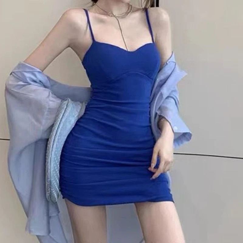 Blue Slip dress 2023 new early spring summer tight bag hip sweet hot girl fried street suspender dress women
Blue Slip dress 2023 new early spring summer tight bag hip sweet hot girl fried street suspender dress women