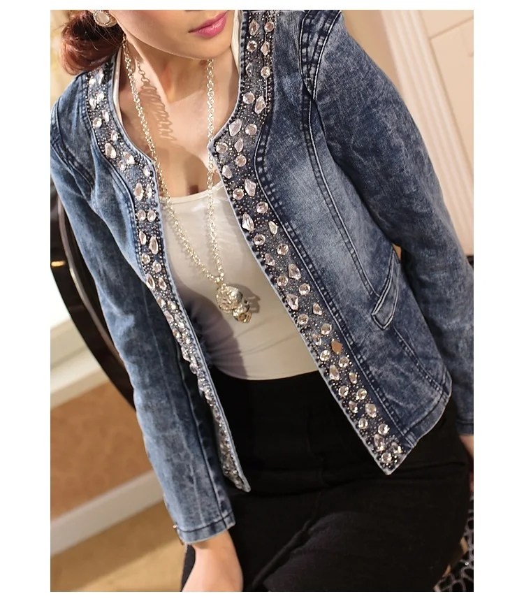 2022 New Spring Antumn Denim Jackets Vintage Diamonds Casual Coat Women's Denim Jacket Basis Tops Outerwear Jeans 
2022 New Spring Antumn Denim Jackets Vintage Diamonds Casual Coat Women's Denim Jacket Basis Tops Outerwear Jeans
