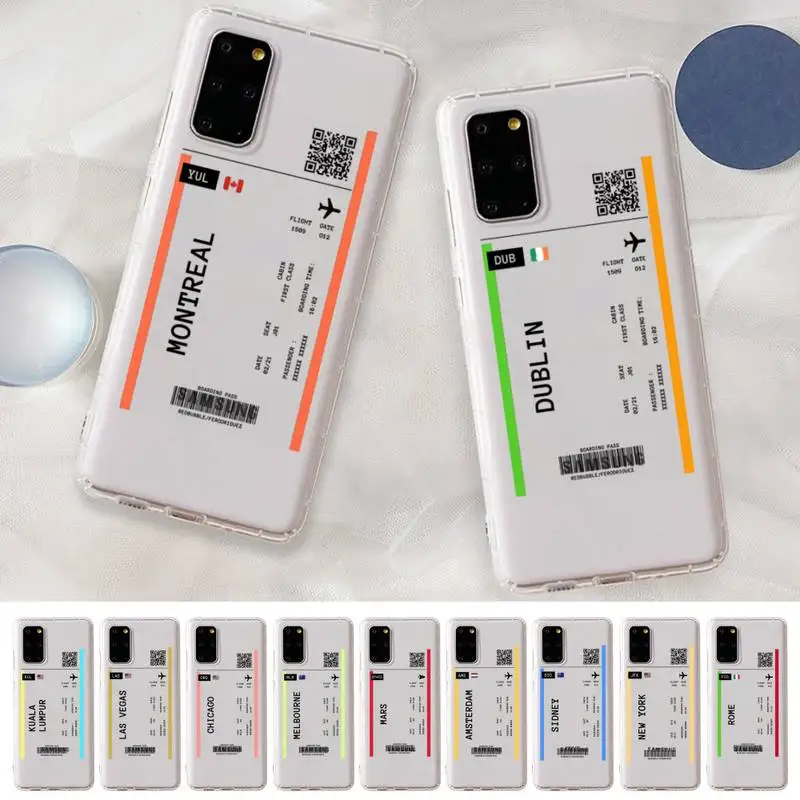 INS Light Ticket Airplane Phone Case for Samsung S20 S10 lite S21 plus for Redmi Note8 9pro for Huawei P20 Clear Case
INS Light Ticket Airplane Phone Case for Samsung S20 S10 lite S21 plus for Redmi Note8 9pro for Huawei P20 Clear Case