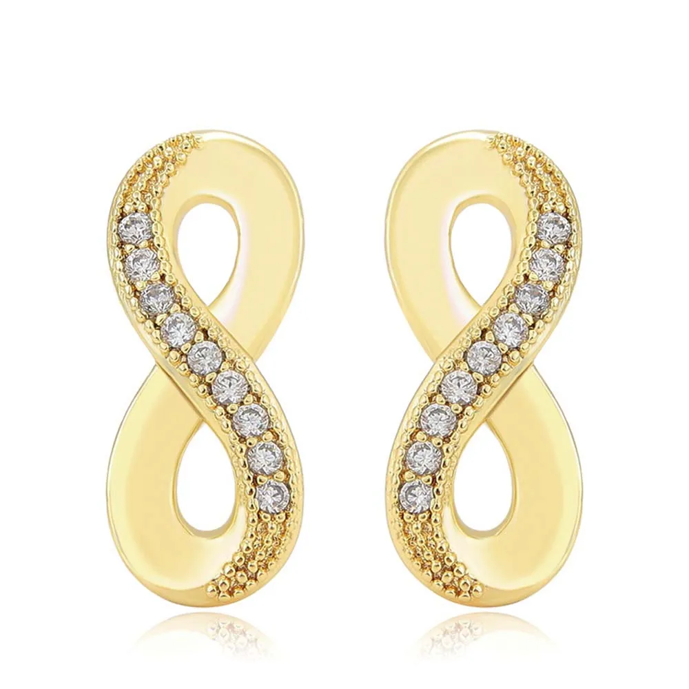 Alloy Electroplating 14k Gold Plating 8 Character Inlaid Zirconium Fashion Digital Earrings Sweet Personality Ladies Jewelry
Alloy Electroplating 14k Gold Plating 8 Character Inlaid Zirconium Fashion Digital Earrings Sweet Personality Ladies Jewelry