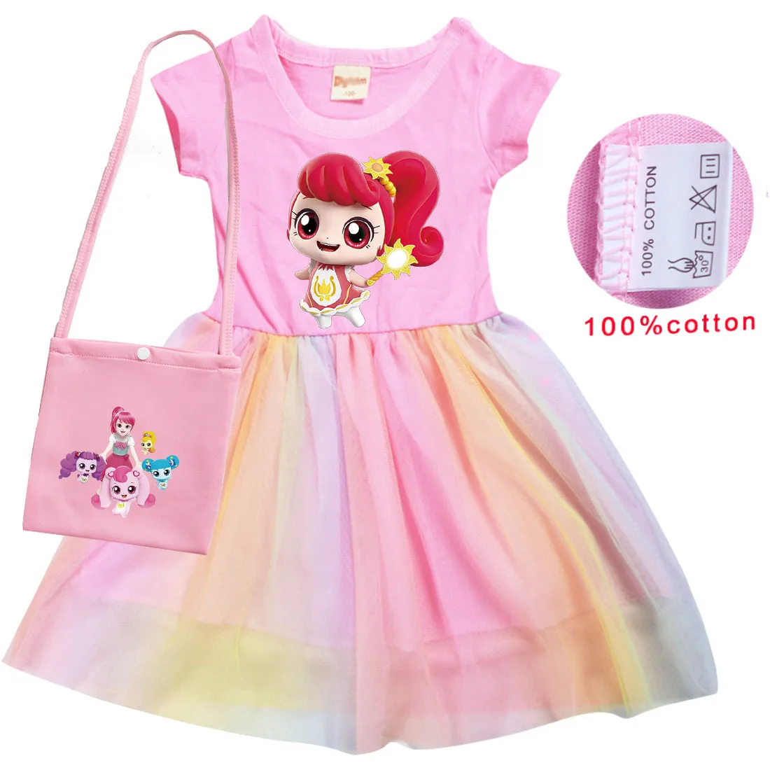 Наряд Catch Teenieping, летние повседневные платья для маленьких девочек, детское платье-пачка в стиле пэчворк, детское Радужное платье + сумка
Наряд Catch Teenieping, летние повседневные платья для маленьких девочек, детское платье-пачка в стиле пэчворк, детское Радужное платье + сумка