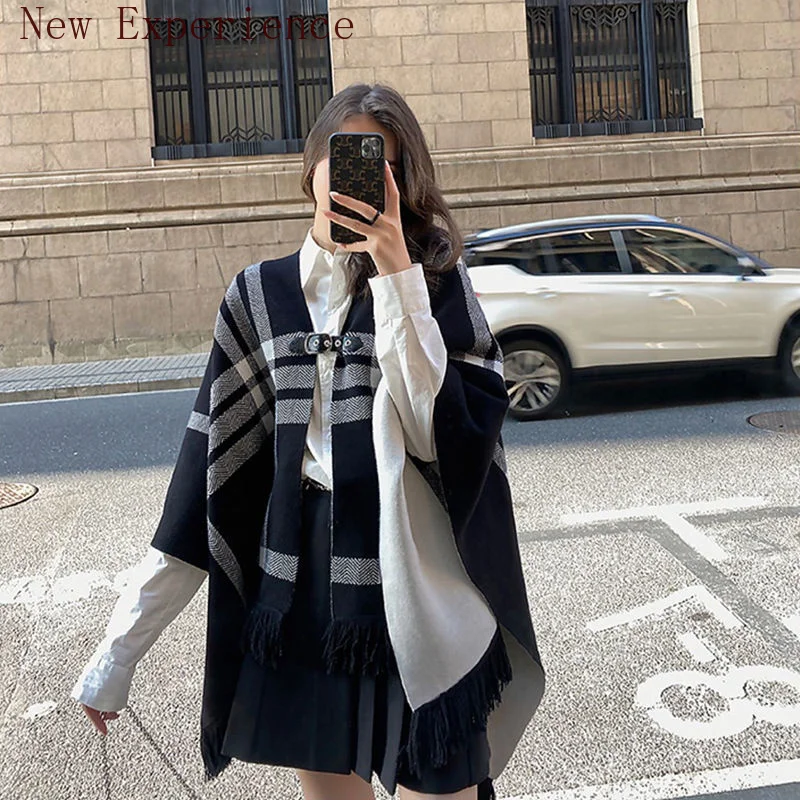 Knitted Tassel New Split Double-sided Shawl Sweater Jacket Women's Shawl Style Cardigan Loose Cloak Jacket Retro Fashion Top
Knitted Tassel New Split Double-sided Shawl Sweater Jacket Women's Shawl Style Cardigan Loose Cloak Jacket Retro Fashion Top