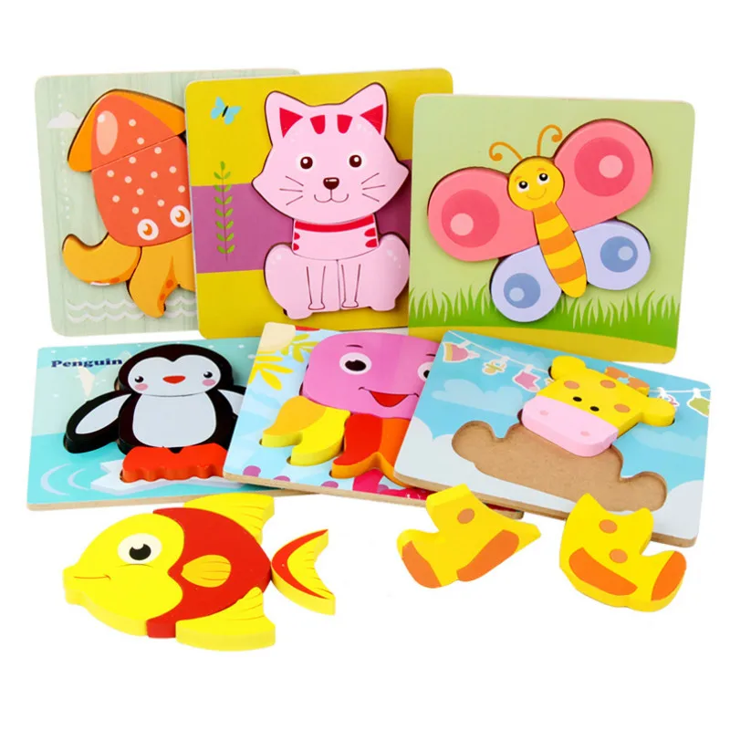 

Wooden Jigsaw Baby Early Educational Toys Jigsaw 3d Puzzle Children Ability Exercise Toy Puzzles for Kids Wooden Toys Gifts