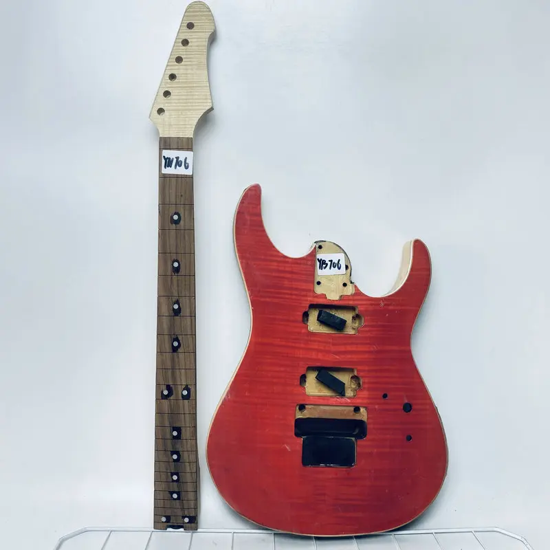 YN706YB706 Floyd Rose Guitar Red Flamed Maple Body Right Hand Unfinished Neck No Frets Maple with Rosewood 5 Ply
YN706YB706 Floyd Rose Guitar Red Flamed Maple Body Right Hand Unfinished Neck No Frets Maple with Rosewood 5 Ply