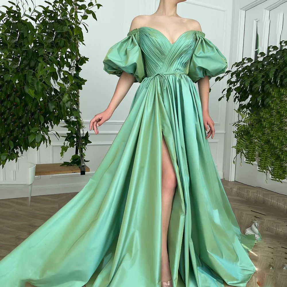 Green Satin Short Sleeves Pleated Custom Made A Line Ball Gown Evening Dresses Long
Green Satin Short Sleeves Pleated Custom Made A Line Ball Gown Evening Dresses Long