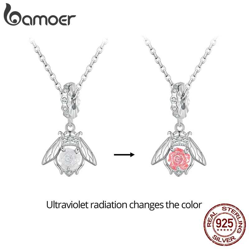 Bamoer 925 Sterling Silver Color Changeable Flower Pendant Necklace Bee Neck Chain for Women Anniversary Gift Fine Jewelry
Bamoer 925 Sterling Silver Color Changeable Flower Pendant Necklace Bee Neck Chain for Women Anniversary Gift Fine Jewelry