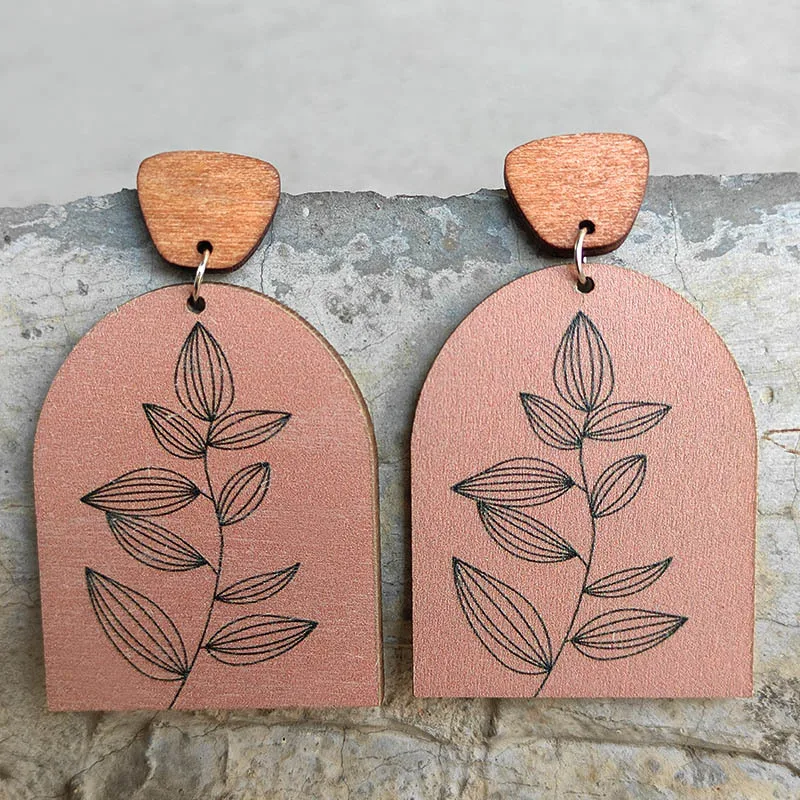 Leaves Flowers Wood Earrings Simple Morandi Color Bohemian Jewelry Steel Needle Earrings
Leaves Flowers Wood Earrings Simple Morandi Color Bohemian Jewelry Steel Needle Earrings