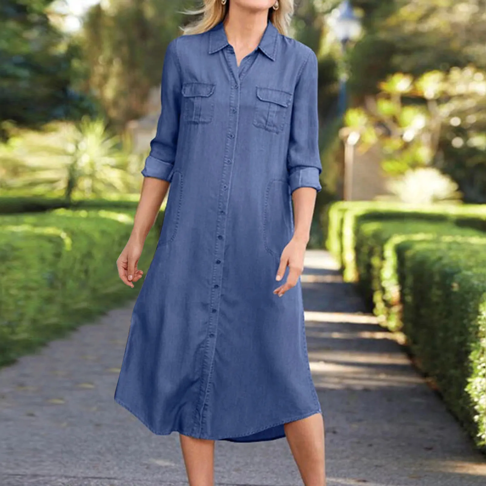 Womens Denim Shirt Dresses Fashion Summer Sexy V Neck 3/4 Sleeve Loose Long Maxi Pleated Dress T Shirt Dress for Women Casual
Womens Denim Shirt Dresses Fashion Summer Sexy V Neck 3/4 Sleeve Loose Long Maxi Pleated Dress T Shirt Dress for Women Casual