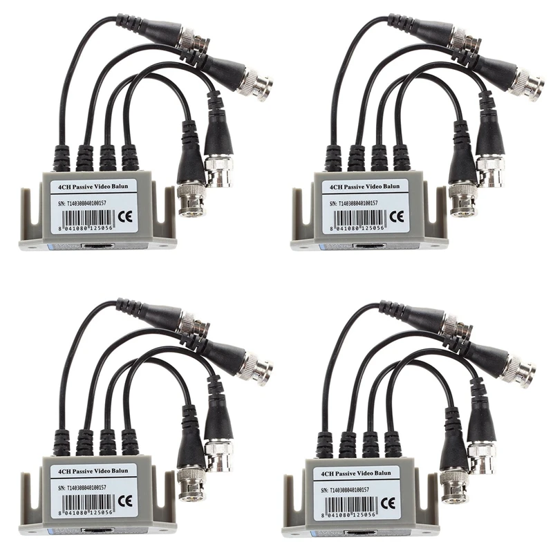 4X 4-Channel Video Balun BNC UTP CAT5 Transmitter For CCTV/ Surveillance Camera Trend
4X 4-Channel Video Balun BNC UTP CAT5 Transmitter For CCTV/ Surveillance Camera Trend