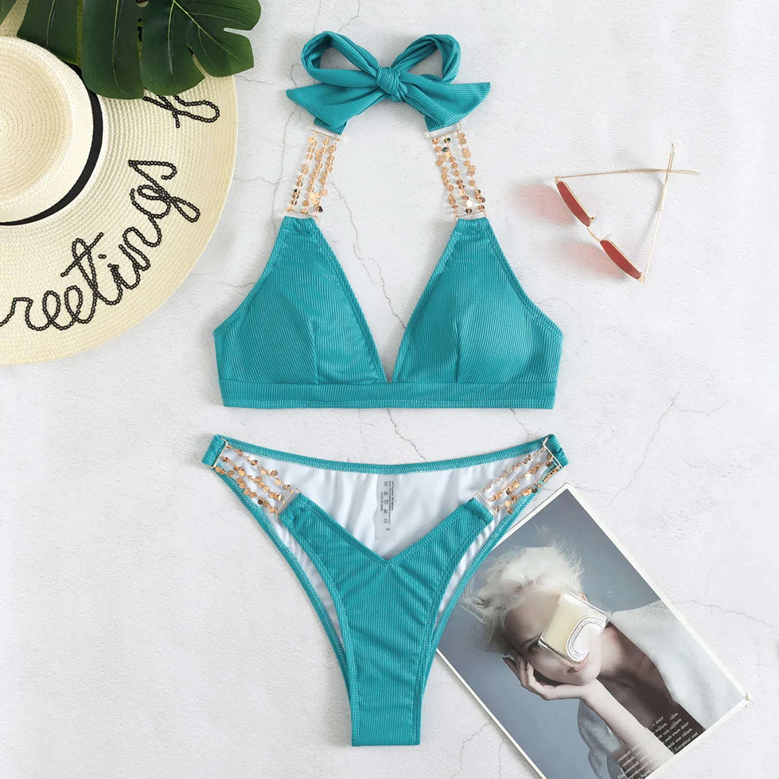 Women's Swimwear And Swim Shorts Women's Swimsuit Solid Color Two-Piece Split Bathing Suit High Girls Swimsuits 18-20
Women's Swimwear And Swim Shorts Women's Swimsuit Solid Color Two-Piece Split Bathing Suit High Girls Swimsuits 18-20