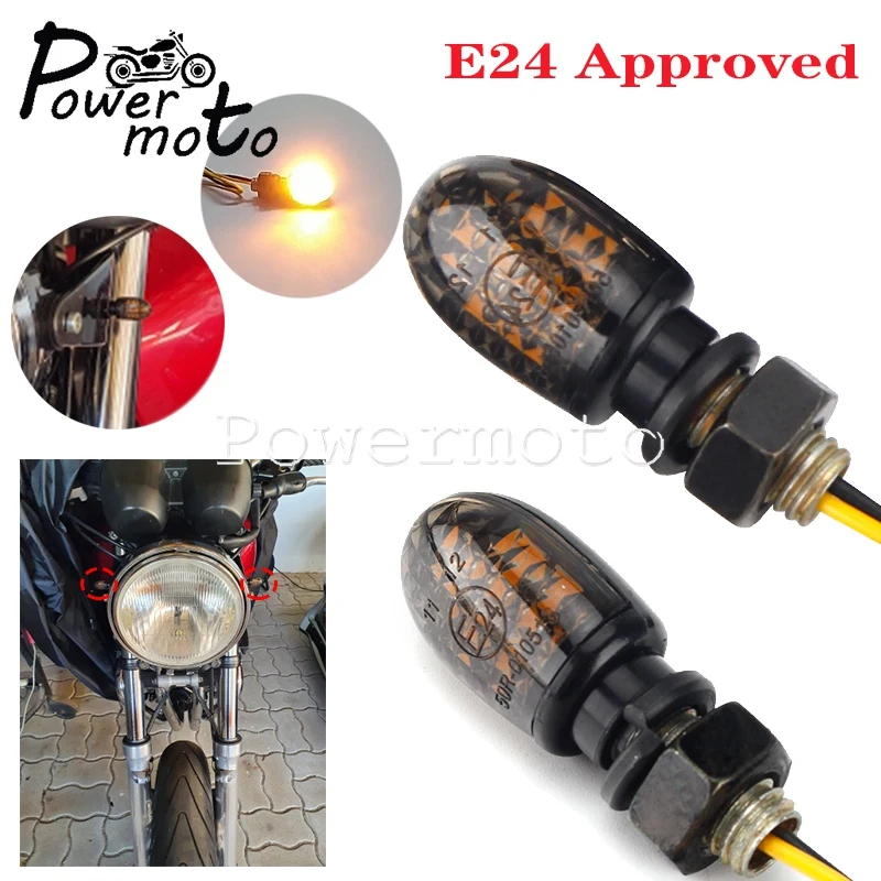 Motorcycle Scooter E24 Approved Indicator Amber Blinker Lamp Motorbike Lights LED Mini Turn Signal Light For Universal 8mm 10mm 
Motorcycle Scooter E24 Approved Indicator Amber Blinker Lamp Motorbike Lights LED Mini Turn Signal Light For Universal 8mm 10mm