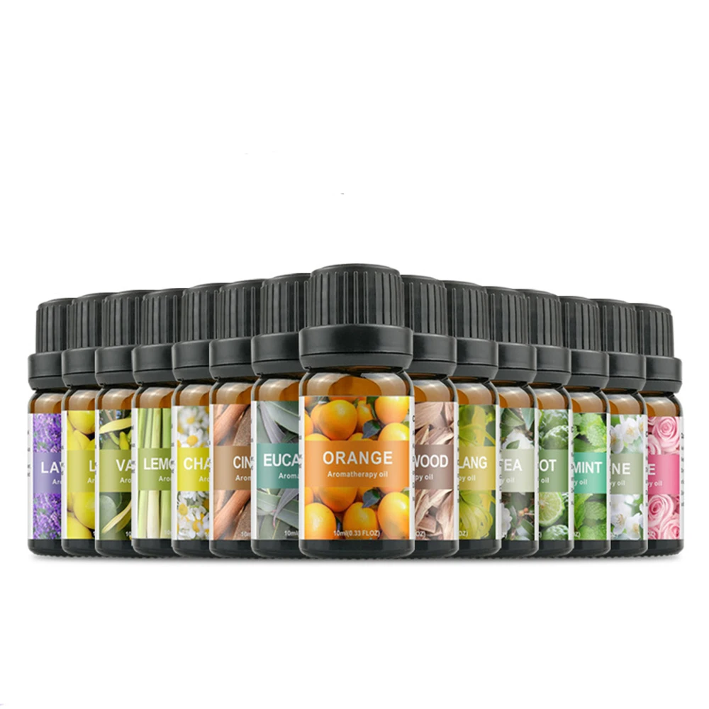 

10ML Essential Oils 15 Kinds of Scent Pure Home Aromatherapy Diffuser Oils ROSE JASMINE LEMON BERGAMOT CHAMOMILE EUCALYPTUS