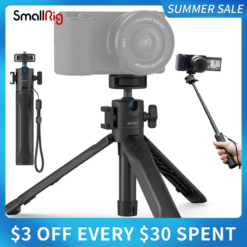 SmallRig Camera Tripod Extendable Selfie Stick with 360°Ball Head and 4-Stage Adjustment for Smartphone Action Cameras 3599
SmallRig Camera Tripod Extendable Selfie Stick with 360°Ball Head and 4-Stage Adjustment for Smartphone Action Cameras 3599