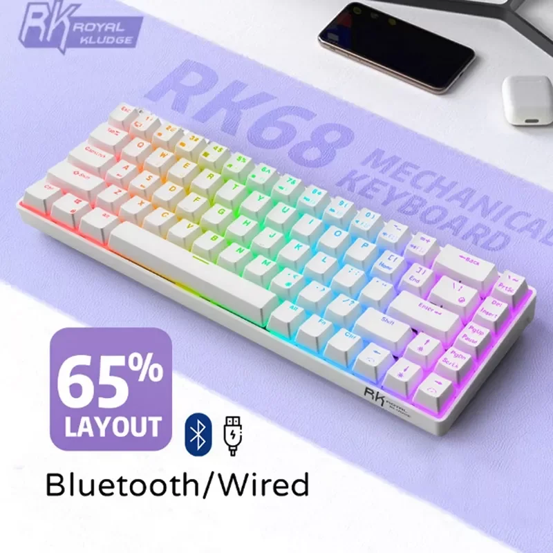 NEW2023 RK68(RK855)/RK71 RGB Wireless 65% Compact Mechanical Keyboard, 68/71 Keys 60% Bluetooth Hot Swappble Gaming Keyboard
NEW2023 RK68(RK855)/RK71 RGB Wireless 65% Compact Mechanical Keyboard, 68/71 Keys 60% Bluetooth Hot Swappble Gaming Keyboard
