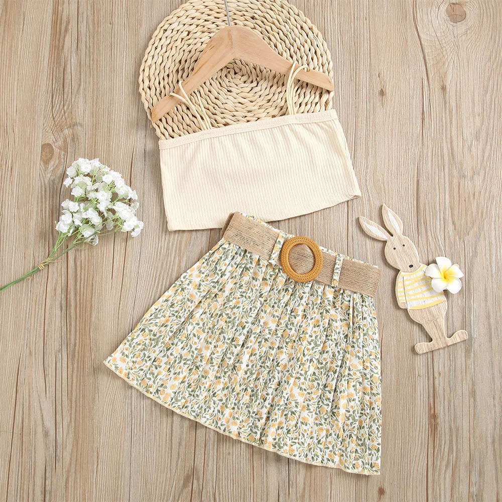 Baby Girl Summer Clothes Suits 2022 New Fashion Kids Solid Color Camisole Tops And Floral Skirt Outfits Children's Cute Clothing
Baby Girl Summer Clothes Suits 2022 New Fashion Kids Solid Color Camisole Tops And Floral Skirt Outfits Children's Cute Clothing