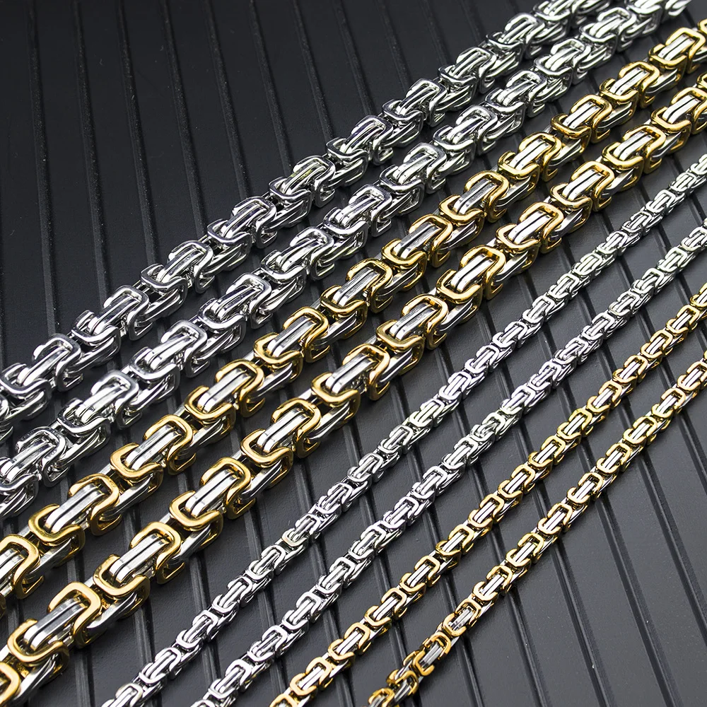 NUOBING 4/8mm Width Byzantine Chain Necklaces For Men Women Stainless Steel Long Necklace Personalise Fashion Charm Jewelry Gift
NUOBING 4/8mm Width Byzantine Chain Necklaces For Men Women Stainless Steel Long Necklace Personalise Fashion Charm Jewelry Gift