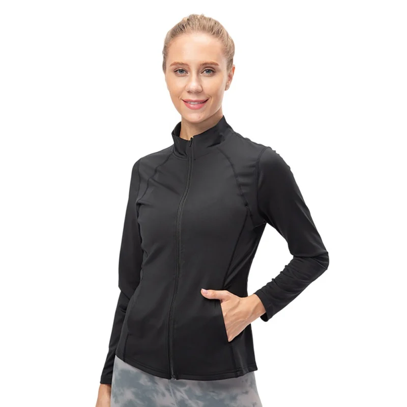 Long Sleeve Zipper Yoga Jacket Women Quick Dry Fitness Tops Slim Running Elastic Sportwear Gym Workout Top 
Long Sleeve Zipper Yoga Jacket Women Quick Dry Fitness Tops Slim Running Elastic Sportwear Gym Workout Top