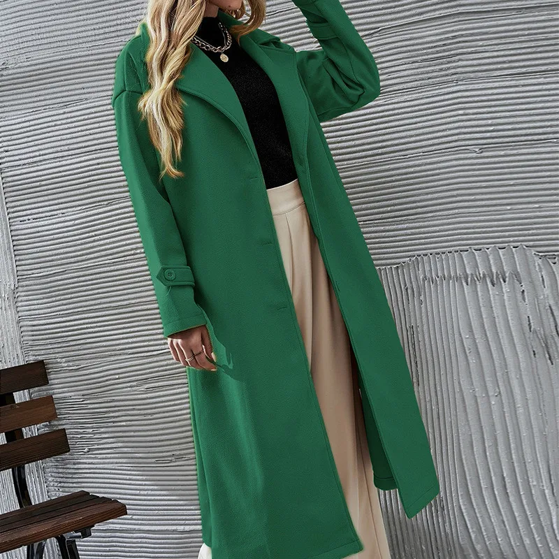 Fashion Women's Winter Warm Wool Coats Green Single-Breasted Turn-Collar Long Sleeve Pocket Outwear Casual Long Jacket Overcoats
Fashion Women's Winter Warm Wool Coats Green Single-Breasted Turn-Collar Long Sleeve Pocket Outwear Casual Long Jacket Overcoats