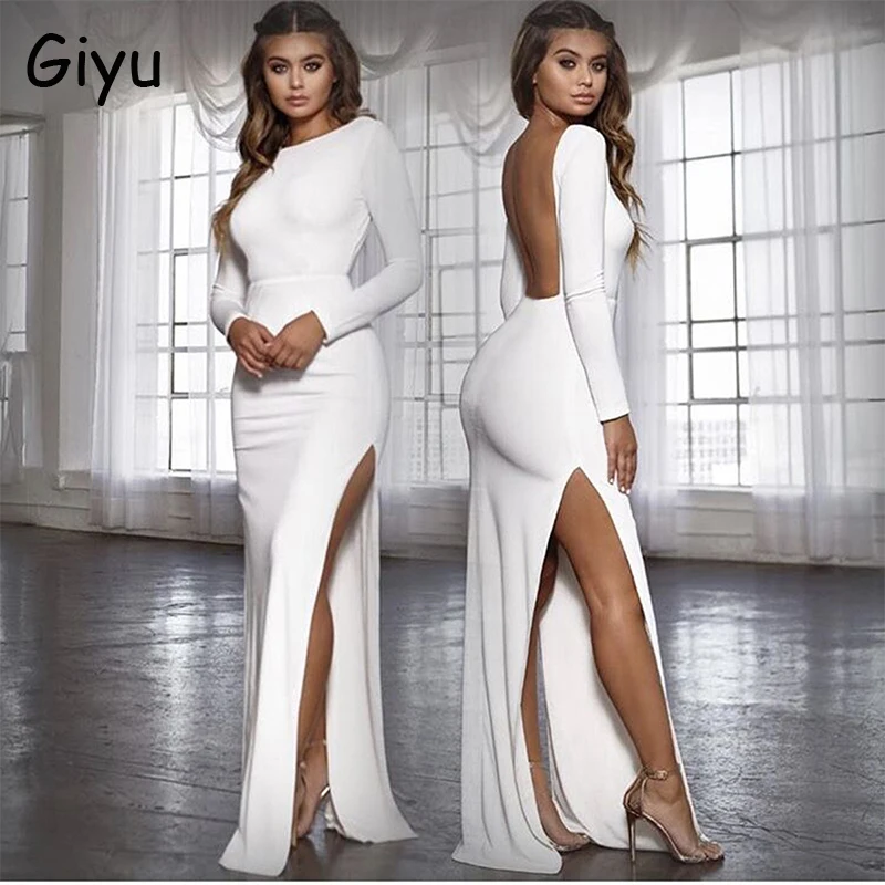 Женское длинное флисовое платье с высоким разрезом, длинным рукавом и открытой спиной
Женское длинное флисовое платье с высоким разрезом, длинным рукавом и открытой спиной