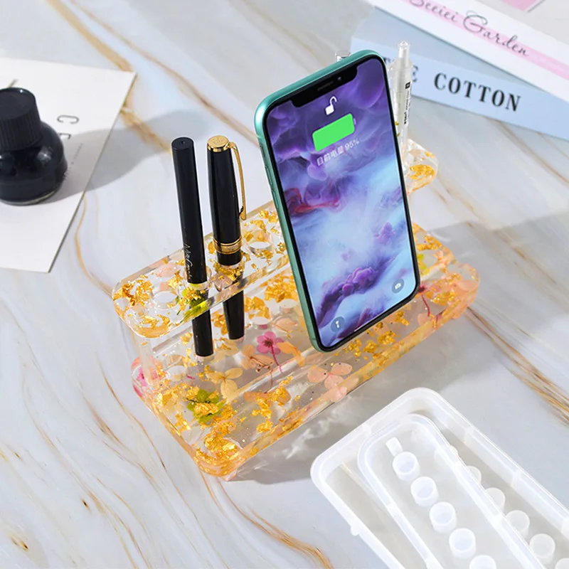Pen Holder Mould Epoxy Resin Mould DIY Multifunctional Storage Creative Mobile Phone Holder Resin Pen Base Silicone Mould
Pen Holder Mould Epoxy Resin Mould DIY Multifunctional Storage Creative Mobile Phone Holder Resin Pen Base Silicone Mould