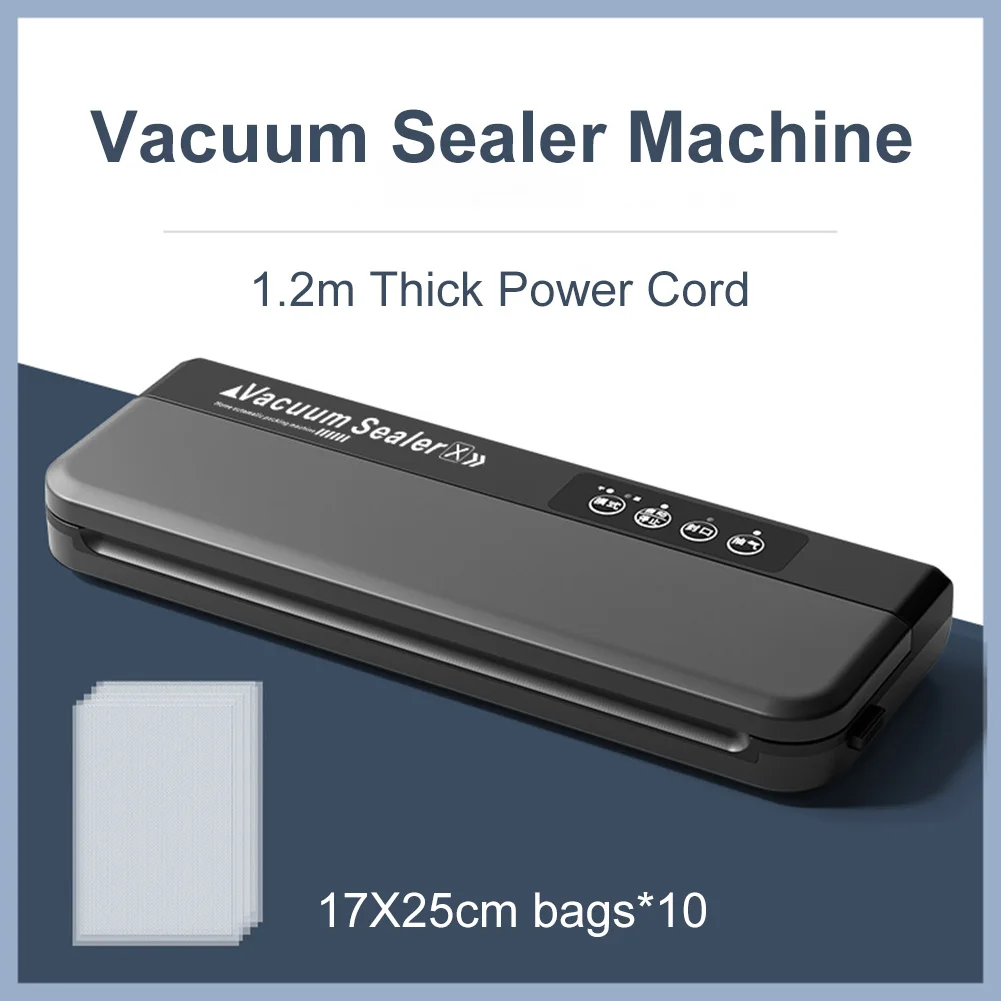 Household Food Vacuum Sealer Food Packaging Machine Film Sealer EU/US Plug Vacuum Packer With 10pcs Food Vacuum Bags Kichen Tool
Household Food Vacuum Sealer Food Packaging Machine Film Sealer EU/US Plug Vacuum Packer With 10pcs Food Vacuum Bags Kichen Tool