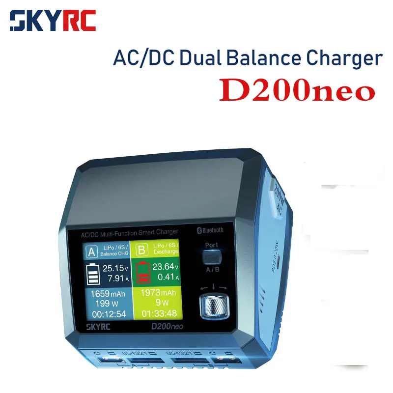 

SkyRC D200neo Charger SK-100196 800w Lipo Battery Balance Charger BD350 Discharger AC/DC Multi-Function Smart Charger