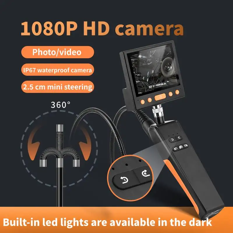 3.5 Inch IPS Color Screen Snake Tube Borescope 360° Intelligent Streering 8.5mm Lens HD 1080P Car Pipe Inspection Camera 6 LEDs
3.5 Inch IPS Color Screen Snake Tube Borescope 360° Intelligent Streering 8.5mm Lens HD 1080P Car Pipe Inspection Camera 6 LEDs