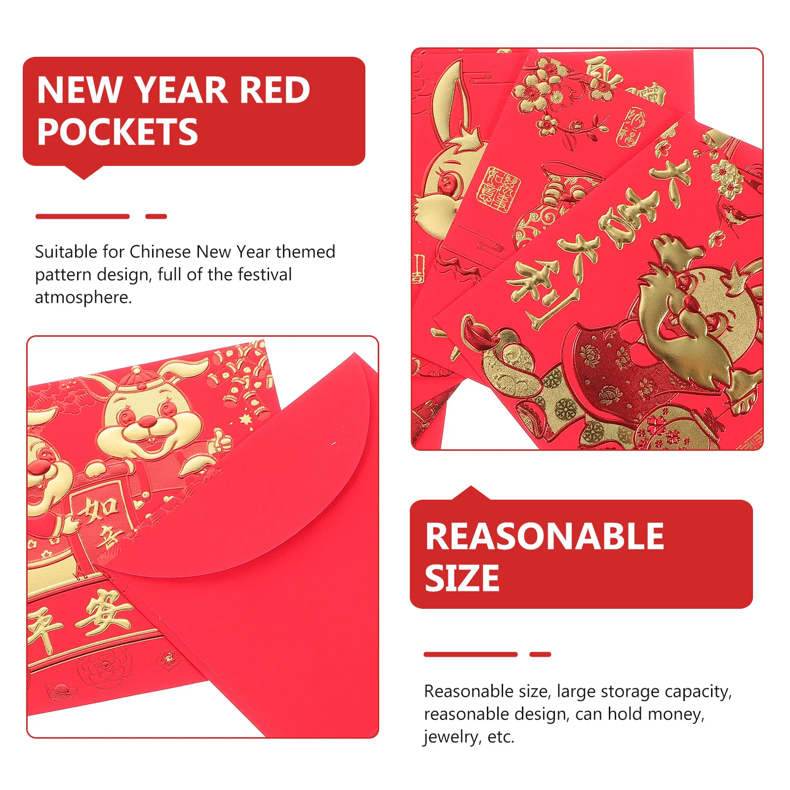 Red Envelopes Money Year New Chinese Packet Envelope Packets Festival Zodiac Rabbitspring Lucky Hong Bao Lunar Pocket Paper Cash
Red Envelopes Money Year New Chinese Packet Envelope Packets Festival Zodiac Rabbitspring Lucky Hong Bao Lunar Pocket Paper Cash